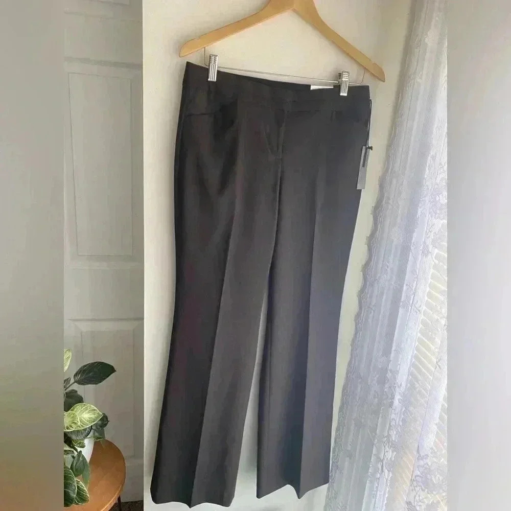 NWT Express Editor Pants Low Rise Flare Leg Bootcut Brown Trousers Size 6 Y2K - Picture 3 of 11